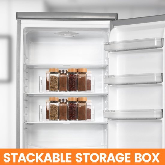 550x550-33491.jpg Unyqoos® Transparante en Stapelbare Koelkastorganizers met Handgrepen voor Keuken