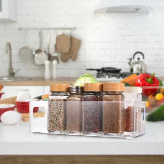 550x550-33492.jpg Unyqoos® Transparante en Stapelbare Koelkastorganizers met Handgrepen voor Keuken