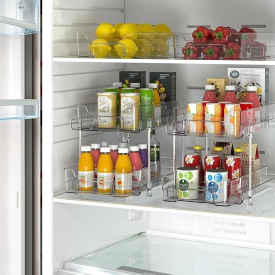 Unyqoos® Uittrekbare Keukenorganizer met Transparante Schuiflade en Flexibele Opbergmogelijkheden voor Onderkasten