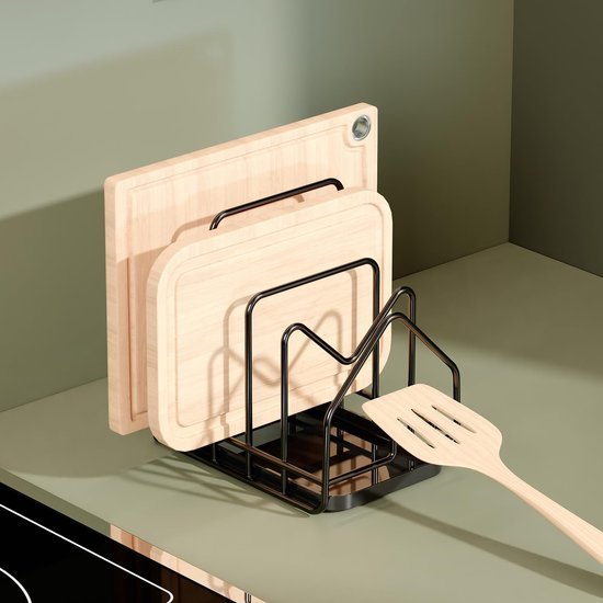 550x550-33513.jpg Unyqoos® Ruimtebesparende keukenorganizer voor snijplanken, deksels en accessoires