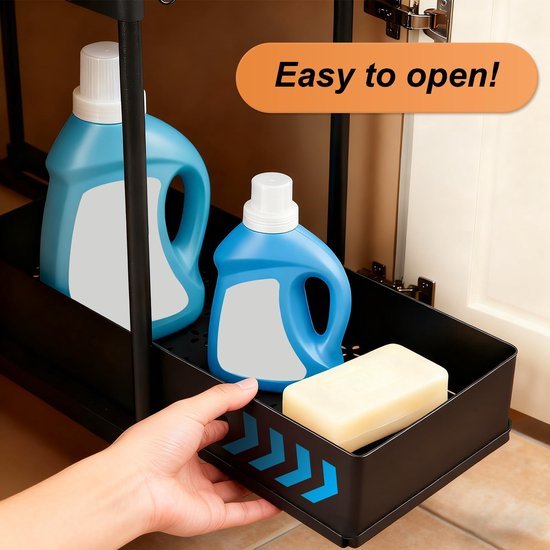 550x550-33549.jpg Unyqoos® Uittrekbare keukenkastorganizer met twee niveaus en antisliprand