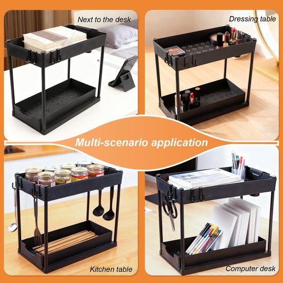 550x550-33550.jpg Unyqoos® Uittrekbare keukenkastorganizer met twee niveaus en antisliprand