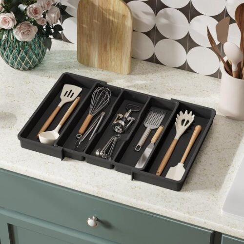 550x550-33552.jpg Unyqoos® Uitbreidbare Lade-organizer voor Keukengerei en Grote Gebruiksvorwerpen met Verstelbare Vakken