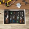 Unyqoos® Uitbreidbare Lade-organizer voor Keukengerei en Grote Gebruiksvorwerpen met Verstelbare Vakken