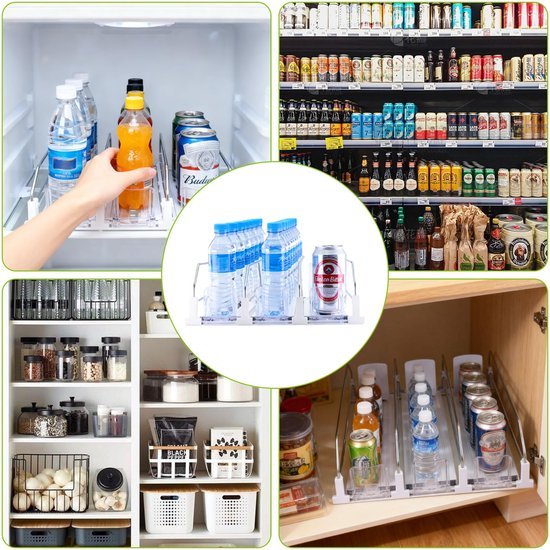 550x550-33560.jpg Unyqoos® Ruimtebesparende drankorganizer met zelfschuivend systeem voor koelkast