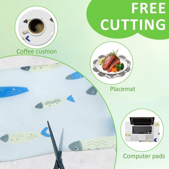 Unyqoos® Antibacteriële en Afwasbare Matten voor Koelkast en Kast, 130 x 30 cm