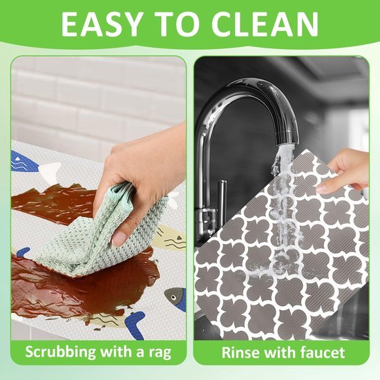 Unyqoos® Antibacteriële en Afwasbare Matten voor Koelkast en Kast, 130 x 30 cm