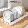 Unyqoos® Verstelbare en Multifunctionele Pannenrek Organizer met Antislip Design voor Keuken en Kantoor