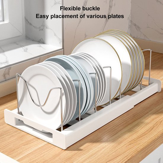 Unyqoos® Verstelbare en Multifunctionele Pannenrek Organizer met Antislip Design voor Keuken en Kantoor
