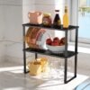 Unyqoos® Stapelbare Metalen Keukenorganizer Set van 2 voor Optimaal Ruimtegebruik en Orde
