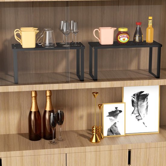 Unyqoos® Stapelbare Metalen Keukenorganizer Set van 2 voor Optimaal Ruimtegebruik en Orde