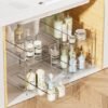 Unyqoos® Multifunctionele Dubbel Laagse Organizer voor Keuken en Badkamer, Set van 2 Stuks met Uittrekbare Lade
