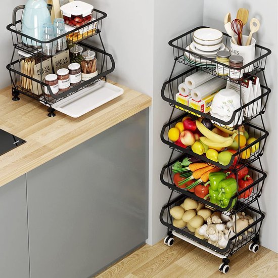 550x550-33597.jpg Unyqoos® Veelzijdige Metalen Opbergrekken op Wielen met Meerdere Lagen voor Keuken en Badkamer