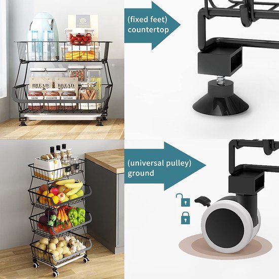 550x550-33600.jpg Unyqoos® Veelzijdige Metalen Opbergrekken op Wielen met Meerdere Lagen voor Keuken en Badkamer
