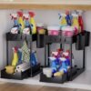 Unyqoos® Multifunctionele Keuken en Badkamer Organizer met Uitschuifbare Laden en Extra Haken Zwart Set van 2