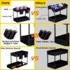 Unyqoos® Multifunctionele Keuken en Badkamer Organizer met Uitschuifbare Laden en Extra Haken Zwart Set van 2