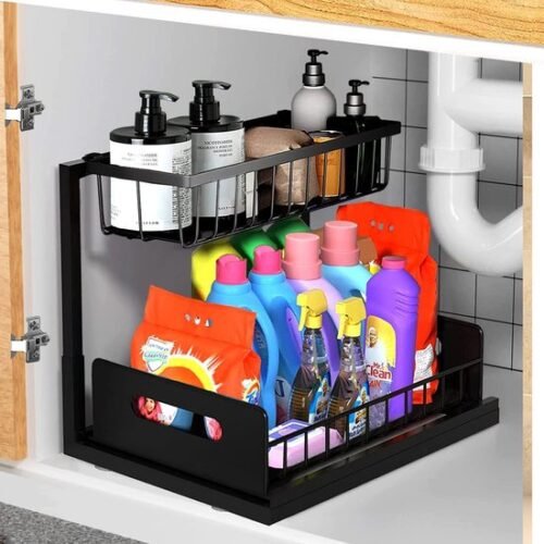 550x550-33669.jpg Unyqoos® Uitbreidbaar keuken- en badkamerrek met schuiflade voor slimme opslag