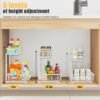 Unyqoos® Verstelbare Metalen Keuken- en Badkamer Organizer met Uitneembare Schuifmanden en Haken