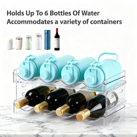 550x550-33727.jpg Unyqoos® Ruime drankhouder voor koelkast en keuken met capaciteit voor 8 flessen