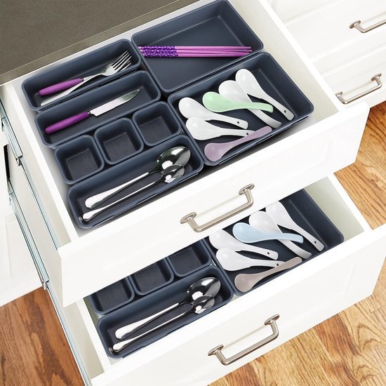 Unyqoos® Veelzijdige Lade Organizer Set van 24 Stuks met Anti-Slip Siliconen Ballen voor Keuken en Bureau