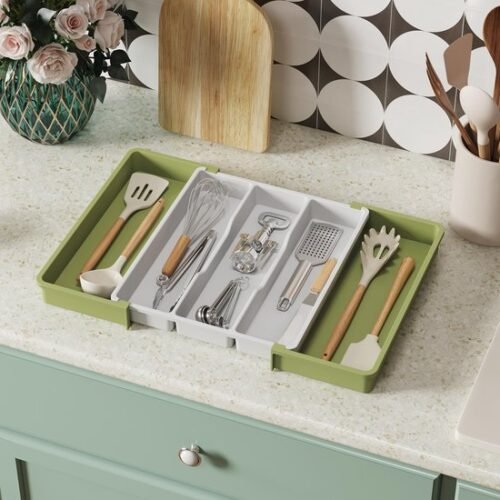 550x550-33761.jpg Unyqoos® Uitbreidbare Keukenlade Organizer voor Bestek en Keukengerei met Verstelbare Vakken tot 57 cm