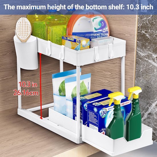 Unyqoos® Multifunctioneel Keuken- en Badkamerrek met Uittrekbare Lade voor Optimale Opslag