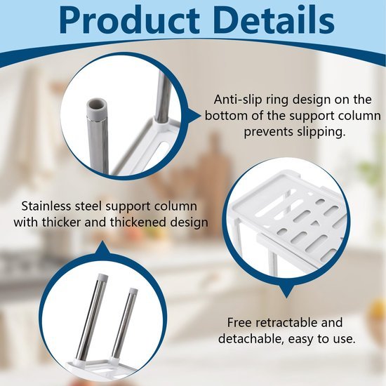 Unyqoos® Verstelbaar en stapelbaar keukenrek voor optimale ruimtebenutting