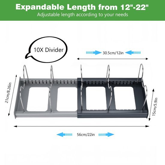 550x550-33801.jpg Unyqoos® Uittrekbare lade-organizer met verstelbare houders voor pannen en deksels