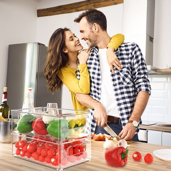 Unyqoos® Handige 6-delige Organizerset voor Koelkast en Keuken met Drie Verschillende Maten