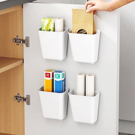 Unyqoos® Zelfklevende opbergdozen voor keukenkastdeuren en badkamers, set van 6