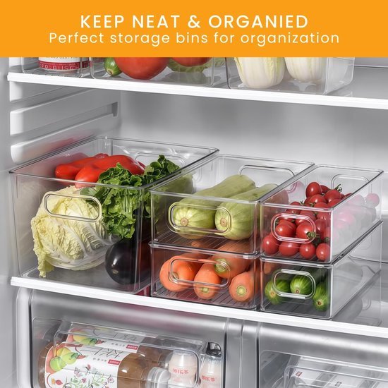 550x550-33842.jpg Unyqoos® Stapelbare en BPA-vrije opbergdozen set voor koelkast en keukenorganisatie