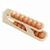 Unyqoos® Dubbelgelaagde eierhouder met automatische rolfunctie voor keukenopslag