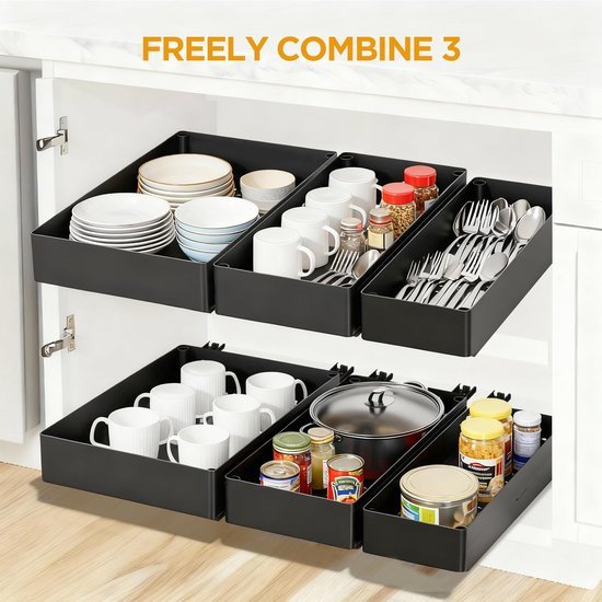 550x550-33881.jpg Unyqoos® Uittrekbare organiser voor keukenlade met stil dempingssysteem en eenvoudige montage