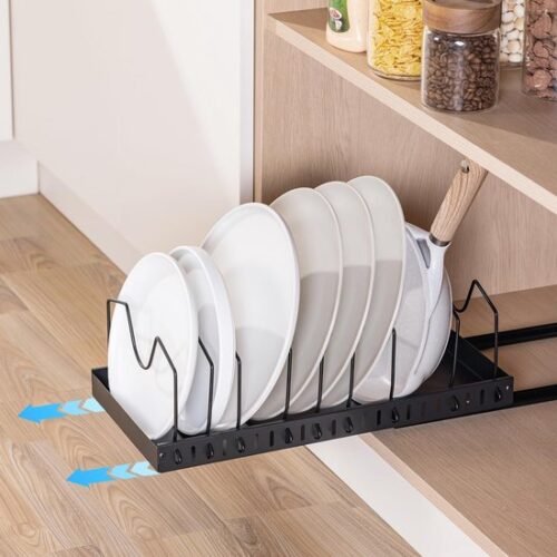 Unyqoos® Uittrekbare Keuken Organizer voor Pannen en Deksels met Verstelbare Vakken