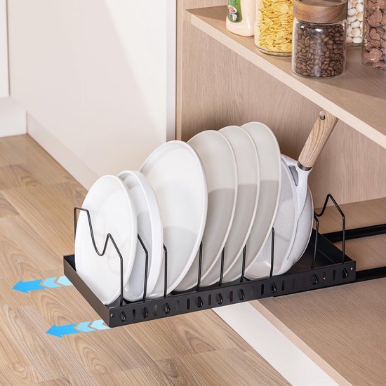 Unyqoos® Uittrekbare Keuken Organizer voor Pannen en Deksels met Verstelbare Vakken