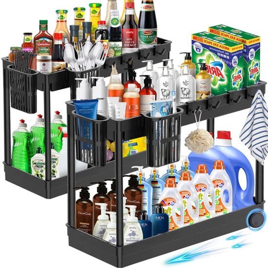 550x550-33935.jpg Unyqoos® Ruimtebesparende Keuken- en Badkamer Organizer met Meerdere Niveaus en Accessoires