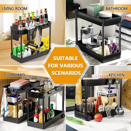 550x550-33937.jpg Unyqoos® Ruimtebesparende Keuken- en Badkamer Organizer met Meerdere Niveaus en Accessoires