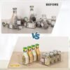 Unyqoos® Handige Stapelbare Opbergdozen voor Keuken en Koelkast met Vier Verstelbare Vakken