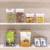 Unyqoos® Handige Stapelbare Opbergdozen voor Keuken en Koelkast met Vier Verstelbare Vakken