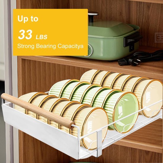 Unyqoos® Uittrekbare keukenlade met geluidsarme rails en afneembare opvangbak
