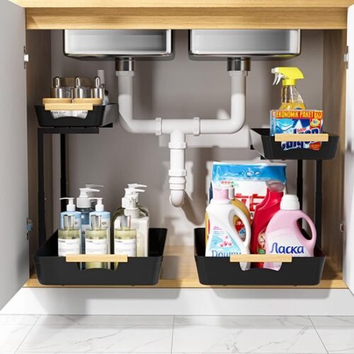 550x550-34065.jpg Unyqoos® Set van 2 verstelbare L-vormige kastorganizers voor keuken of badkamer