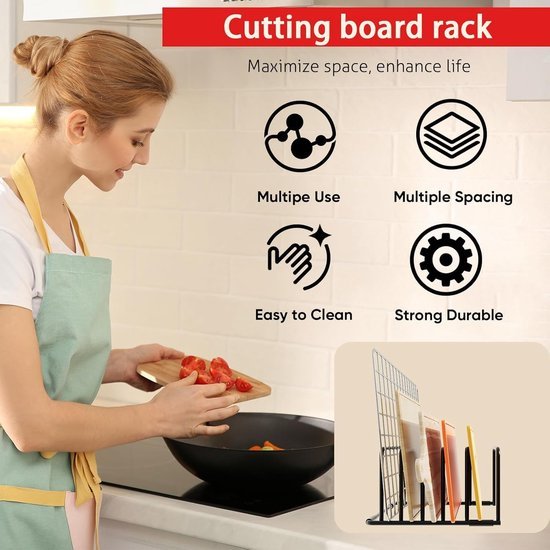 Unyqoos® Set van 2 multifunctionele snijplankhouders voor optimale keukenorganisatie