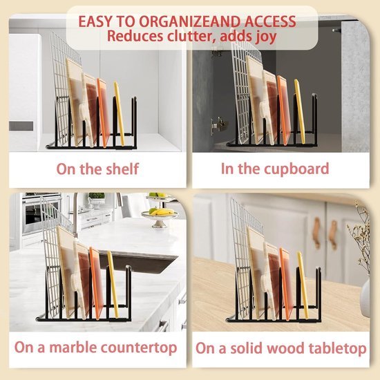 Unyqoos® Set van 2 multifunctionele snijplankhouders voor optimale keukenorganisatie