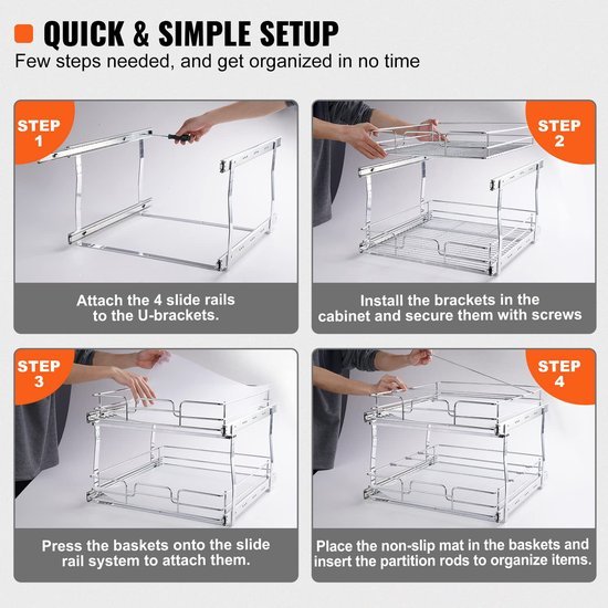 550x550-34111.jpg Unyqoos® Uittrekbare kastorganizer met 2 niveaus voor efficiënte opbergruimte in de keuken