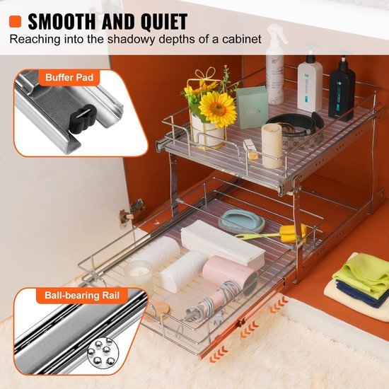 550x550-34112.jpg Unyqoos® Uittrekbare kastorganizer met 2 niveaus voor efficiënte opbergruimte in de keuken