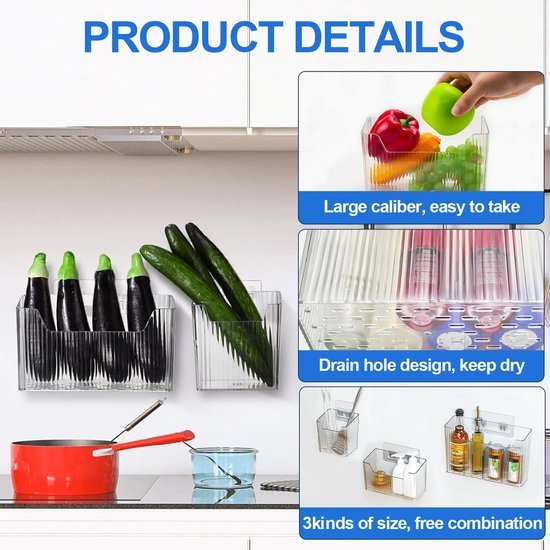 550x550-34138.jpg Unyqoos® Vierdelige set zelfklevende opbergdozen voor keukenkast en wandmontage