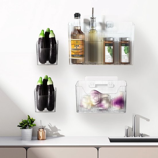550x550-34144.jpg Unyqoos® Vierdelige set zelfklevende opbergdozen voor keukenkast en wandmontage