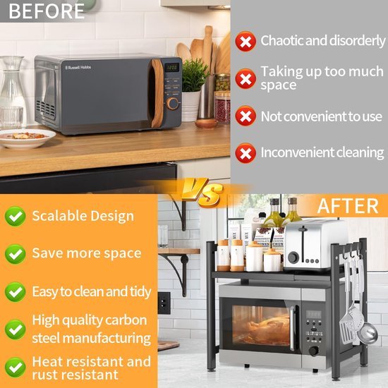 550x550-34186.jpg Unyqoos® Verstelbaar Keukenrek met Flexibele Opbergruimte en Extra Haken voor Efficiëntie