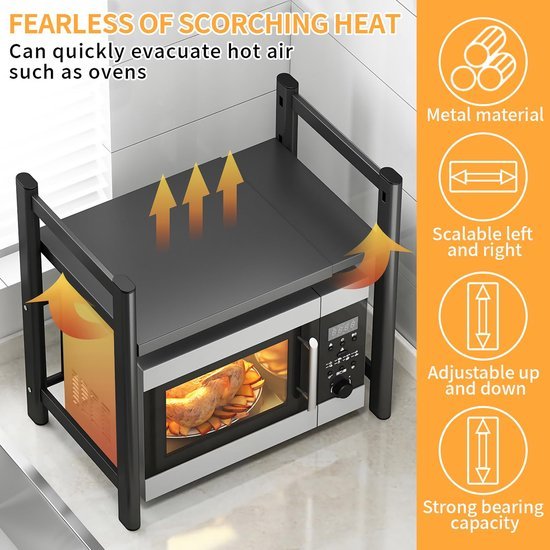 550x550-34187.jpg Unyqoos® Verstelbaar Keukenrek met Flexibele Opbergruimte en Extra Haken voor Efficiëntie