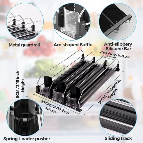 550x550-34204.jpg Unyqoos® Ruimtebesparende automatische blikjeshouder voor koelkast en voorraadkast